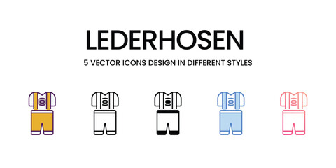 Lederhosen  icons different style vector stock illustration