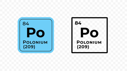 Polonium, chemical element of the periodic table vector design - obrazy, fototapety, plakaty
