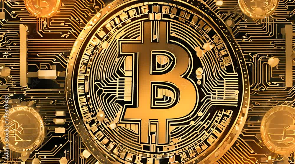 Poster bitcoin background blockchain crypto currency