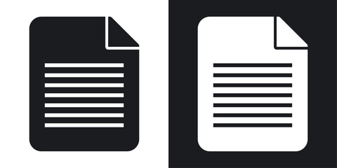 Document and Agreement Icon Set. Contract Paper and Article Page Symbols. - obrazy, fototapety, plakaty