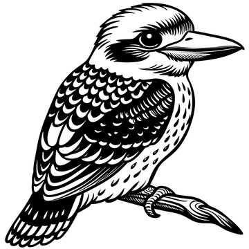recommend clip art: kookaburra silhouette vector art illustration