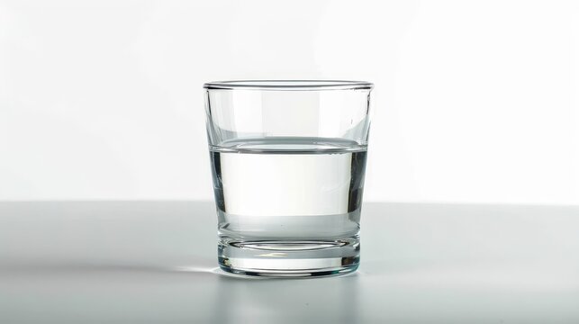 Glass of Water Isolated on White Background, Healthy Drink Photo