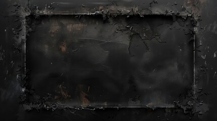 Grungy abstract frame with dirty texture on black background, banner design resource - obrazy, fototapety, plakaty