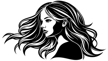 silhouette-of-beautiful-girl-in-profile-with-long