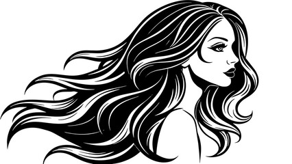 silhouette-of-beautiful-girl-in-profile-with-long