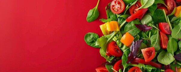 fresh chopped vegetables for salad background.