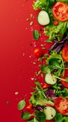 fresh chopped vegetables for salad background.