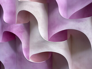 Soft 3D Patterns: Abstract Purple 3-D Forms and Shapes with a Calming Rhythm