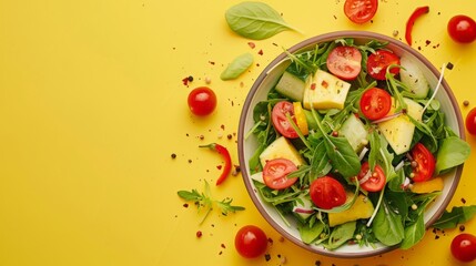 fresh chopped vegetables for salad background.