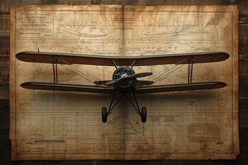 Airplane Patent From 1945, Designed to look exactly like the original patent print - obrazy, fototapety, plakaty