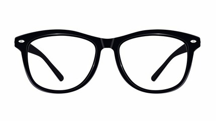 Minimalist Black Eyeglasses Icon Isolated on White Background, Vector Illustration