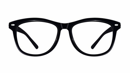 Fototapeta premium Minimalist Black Eyeglasses Icon Isolated on White Background, Vector Illustration