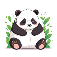 Sleeping cartoon panda cute illustration vector design