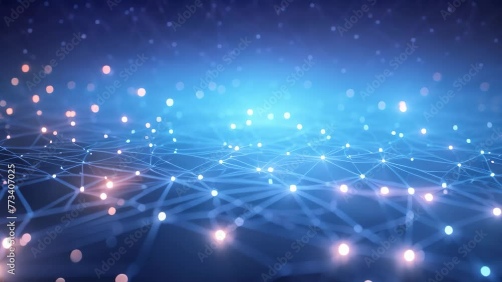 Poster abstract network connection on dark blue background. 3d rendering toned image, abstract digital back