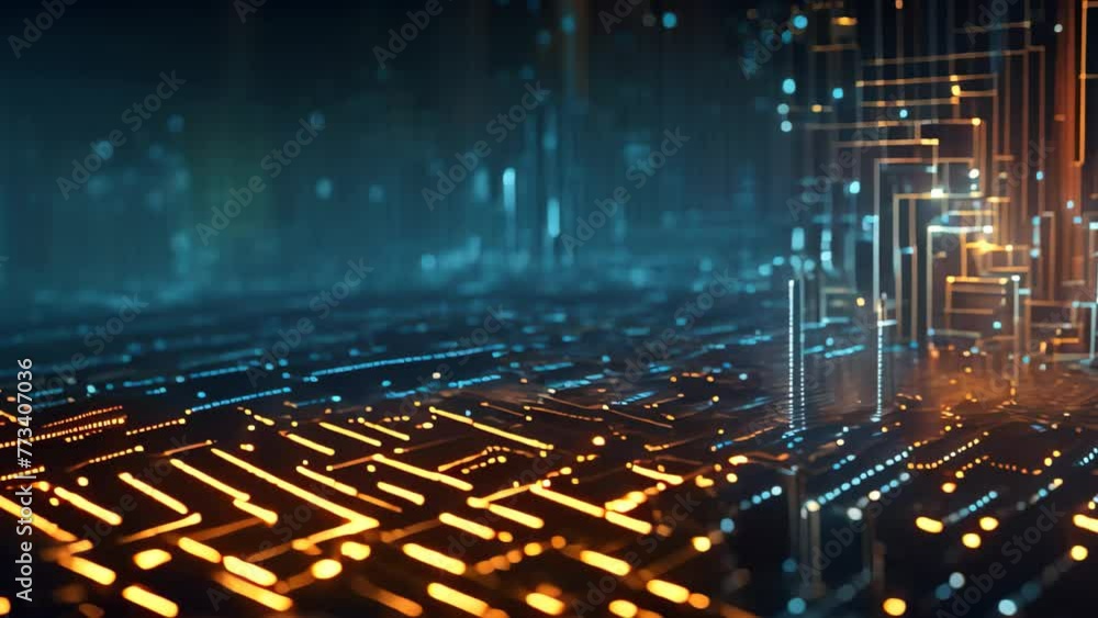 Poster abstract technology background with binary code and lines. 3d rendering, abstract digital binary cod