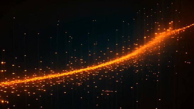 Abstract background with dynamic particles. Futuristic technology style. Elegant background for business tech presentations, Abstract digital binary code flowing on a black background, AI Generated