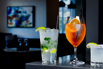 cocktail with lime and ice