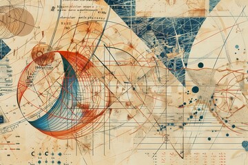 A visually compelling infographic showcasing intricate mathematical problems with detailed graphs, curves, and equations.