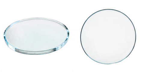 Set of transparent glass lenses, transparent glass products, translucent template