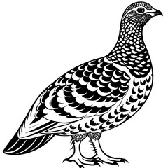 ptarmigan silhouette vector art illustration