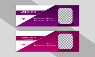 email signature template design with modern and minimal layout