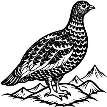 recommend clip art: ptarmigan silhouette vector art illustration