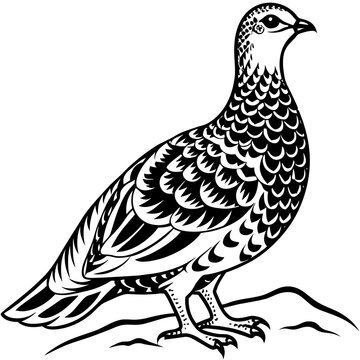recommend clip art: ptarmigan silhouette vector art illustration