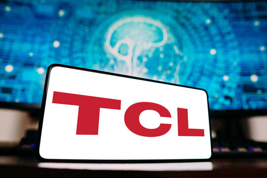 April 1, 2024, Brazil. In this photo illustration, the TCL Corporation logo is displayed on a smartphone screen.