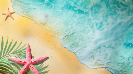 Fototapeta na wymiar Summer Holiday banner concept copy space for text. Summer background.