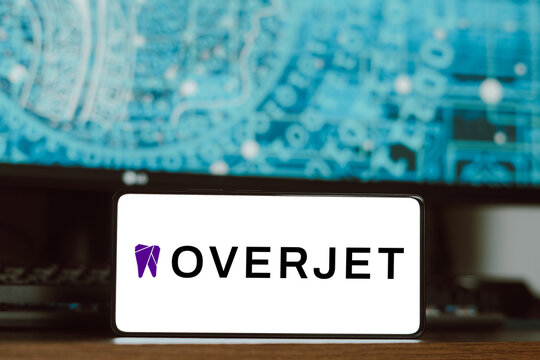 April 1, 2024, Brazil. In this photo illustration, the Overjet logo is displayed on a smartphone screen.