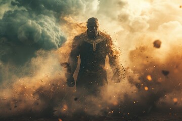 Technology disruption and job replacement concept caused by harmful technological transformation affecting the economic and workforce demands. A man profession is obsolete. AIG41