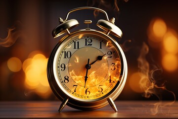 Alarm clock on fire. Deadline and postponement of issuing the order on time. Overtime work schedule and additional working hours.