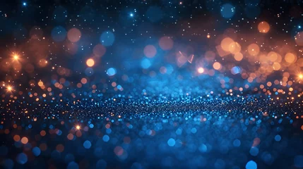 Foto op Plexiglas blue glow particle abstract bokeh background © kingfisher