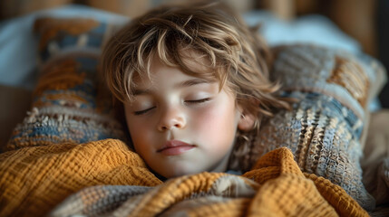 Close-up image of infant sleeping in wide shot
