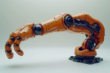 robotic arm 3d on white background. Mechanical hand. Industrial robot manipulator.