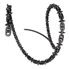 3D rendered metal chain isolated on transparent background 