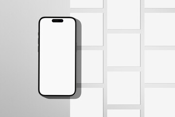 Phone Mockup with Instagram blank Social Media Posts Template.