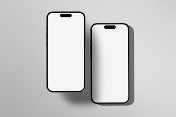 Phone Mockup with Blank Social Media Posts Template.