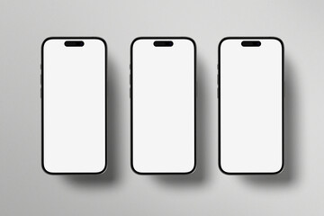 Phone Mockup with Blank Social Media Posts Template.