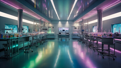 Colorful research laboratory concept, futuristic