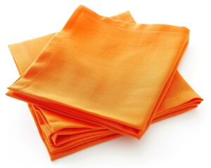 Folded Orange Cotton Napkin - Square Placemat for Table Setting