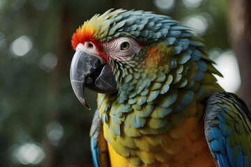 Green Macaw closeup