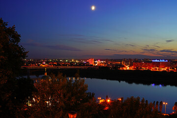 Fototapeta premium Nizhny Novgorod. Evening panorama of the Arrow. 