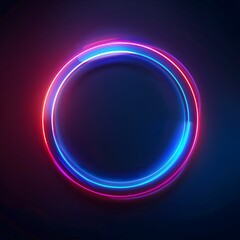 glowing neon circle pink blue color