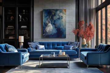 Modern loft interior of living room