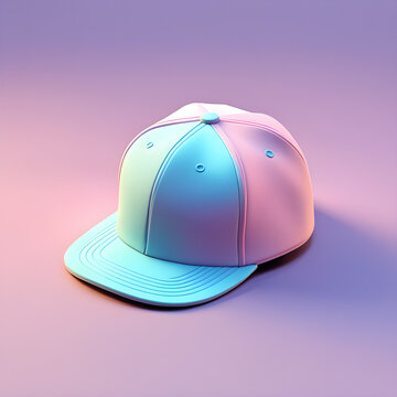 Cute 3D cap icon in a cartoon clay style and soft pastel colors