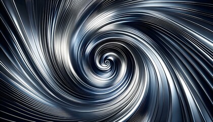 Hypnotic Metallic Swirl of Lines and Curves