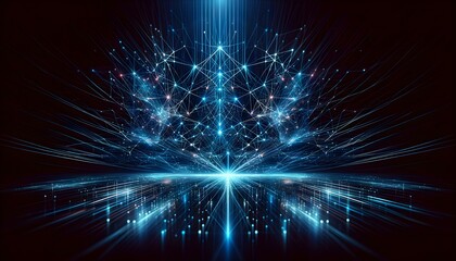 Futuristic Digital Network Connections and Data Flow