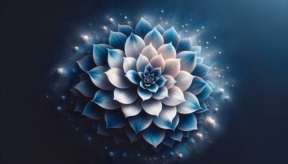 Stellar Blossom: A Cosmic Flower Amidst Starry Sky