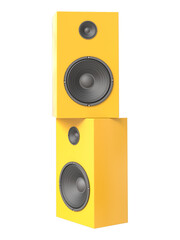 3D sound speakers, realistic subwoofer icons, and acoustic audio systems for concert or party equipment.